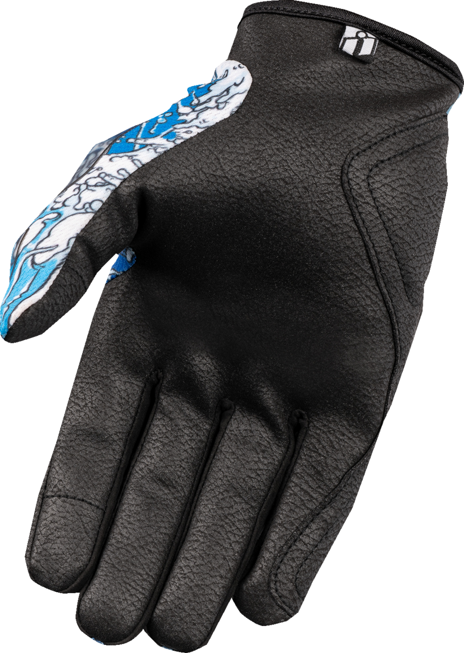 ICON Hooligan™ Dino Fury Gloves Blue
